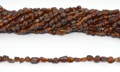 Hessonite Garnet polished nugget approx 6x8mm strand approx 55 beads-beads incl pearls-Beadthemup