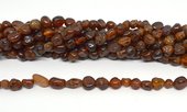Hessonite Garnet polished nugget approx 6x8mm strand approx 62 beads-beads incl pearls-Beadthemup