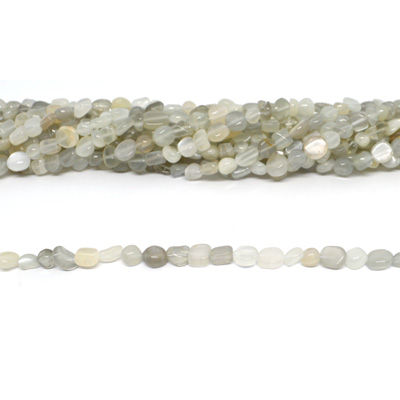 Milky Monstone polished nugget approx 6x8mm strand approx 60 beads