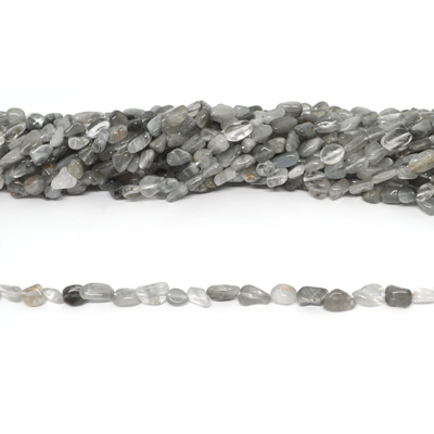 Cloudy Quartz polished nugget approx 6x8mm strand approx 55 beads