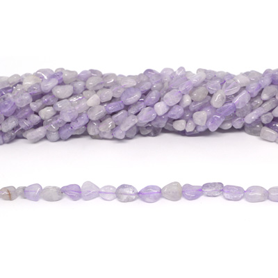 Lavender Amethyst polished nugget approx 6x8mm strand approx 50 beads