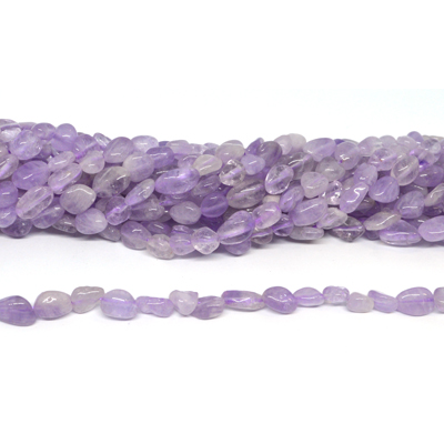 Lavender Amethyst polished nugget approx 6x8mm strand approx 50 beads