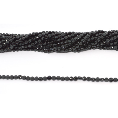 Spinel faceted Coin 4mm strand 100 beads
