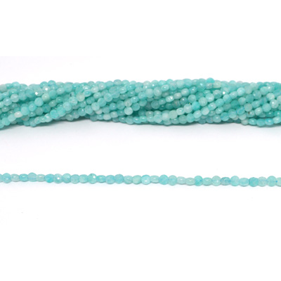 Amazonite A faceted Coin 4mm strand 100 beads