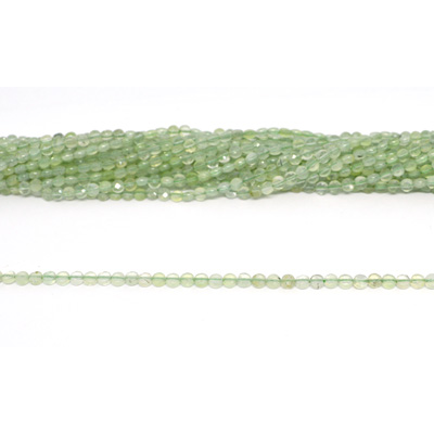 Prehnite faceted Coin 4mm strand 100 beads