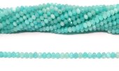 Amazonite A faceted Rondel  3x5mm strand 91 beads-beads incl pearls-Beadthemup