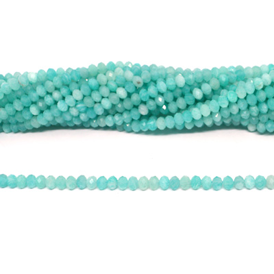 Amazonite A faceted Rondel  3x5mm strand 91 beads