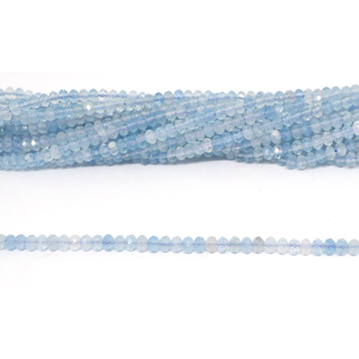 Aquamarine AAA faceted Rondel  3x5mm strand 115 beads