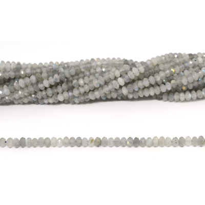 Labradorite AB faceted Rondel  3x5mm strand 115 beads