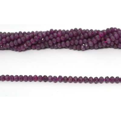 Ruby faceted Rondel  4x6mm strand 85 beads