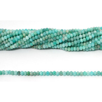 Amazonite AB faceted Rondel  3x5mm strand 110 beads