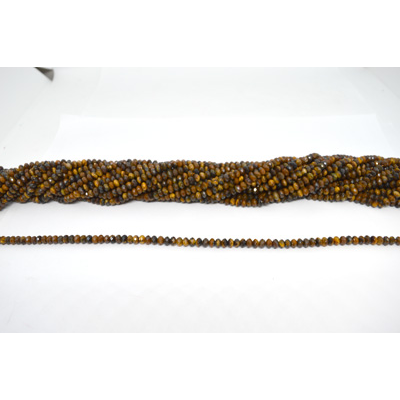 Tiger Eye faceted Rondel  3x5mm strand 103 beads