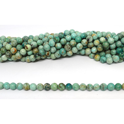 Peruvian Turquoise/chrysocolla Polished Round 6mm strand 58 beads