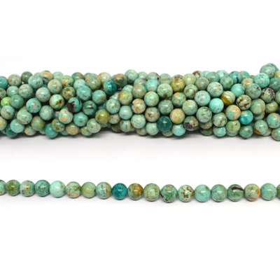 Peruvian Turquoise/ chrysocolla Polished Round 10mm strand 39 beads