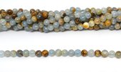 Blue Calcite Polished Round 6mm strand 69 beads-beads incl pearls-Beadthemup