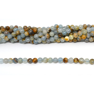 Blue Calcite Polished Round 6mm strand 69 beads