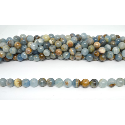 Blue Calcite Polished Round 12mm strand 32 beads
