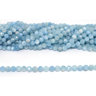 Aquamarine Faceted Round 8mm strand 45 beads