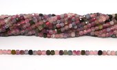 Tourmaline  Faceted 4mm Cube strand 100 beads-beads incl pearls-Beadthemup