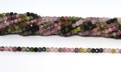 Rainbow Tourmaline Faceted 4.5mm Cube strand 88 beads-beads incl pearls-Beadthemup