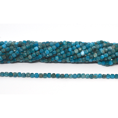 Apatite Faceted 4mm Cube strand 93 beads