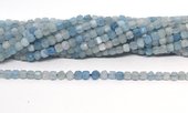 Aquamarine AB Faceted 4mm Cube strand 93 beads-beads incl pearls-Beadthemup