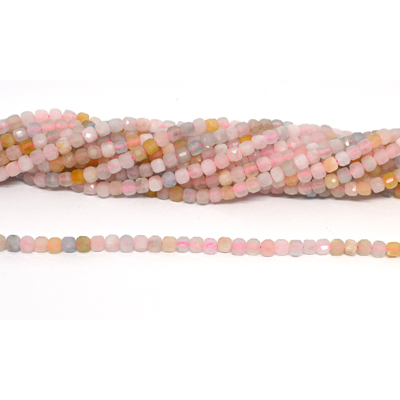 Beryl Faceted 4mm Cube strand 93 beads