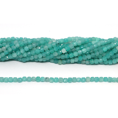 Amazonite Faceted 4mm Cube strand 95 beads