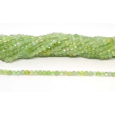 Prehnite Faceted 4mm Cube strand 93 beads