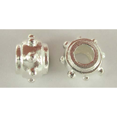 Sterling Silver Bead Rondel 10x6mm 4mm hole