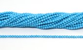 Synthetic Turquoise Faceted 3mm round strand 120 beads-beads incl pearls-Beadthemup