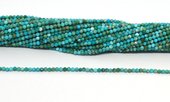 Turquoise A Faceted 2mm round strand 190 beads-beads incl pearls-Beadthemup