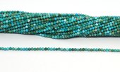 Turquoise A Faceted 2mm round strand 190 beads-beads incl pearls-Beadthemup