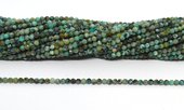 African Turquoise Faceted 2mm round strand 195 beads-beads incl pearls-Beadthemup