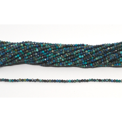 Azurite Faceted 2mm round strand 218 beads