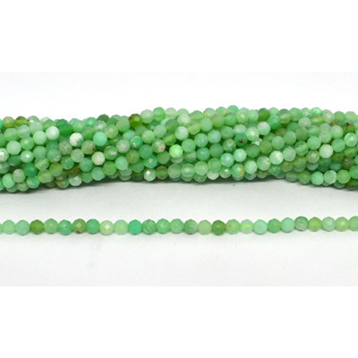 Chrysophase Faceted 3mm round strand 114  beads