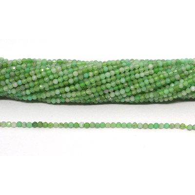 Chrysophase Faceted 2mm round strand 17