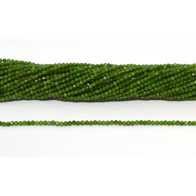 Chrome Diopside Faceted 2mm round strand 190 beads