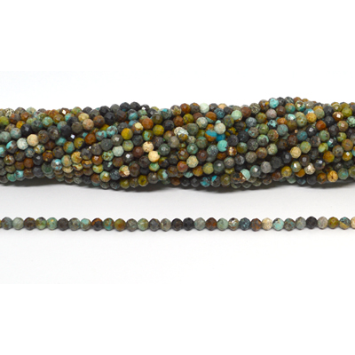 Turquoise AB Faceted 3mm round strand 125 beads
