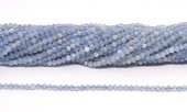 Blue Lace Agate Faceted 3mm round strand 123 beads-beads incl pearls-Beadthemup