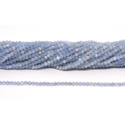Blue Lace Agate Faceted 3mm round strand 123 beads