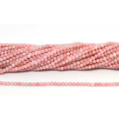 Pink Opal Chinese Faceted 3mm round strand 120 beads