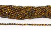Tiger Eye Faceted 3mm round strand 115 beads-beads incl pearls-Beadthemup