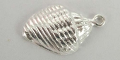 Sterling Silver Pendant Seashell 18mm-sea side charm bracelet-Beadthemup