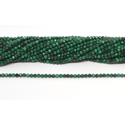 Malachite Faceted 3mm round strand 120 beads