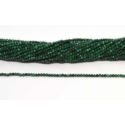 Malachite Faceted 2mm round strand 200 beads