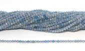 Aquamarine A Faceted 3mm round strand 125 beads-beads incl pearls-Beadthemup