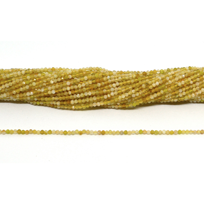 Yellow Opal Faceted 2mm round strand 190 beads