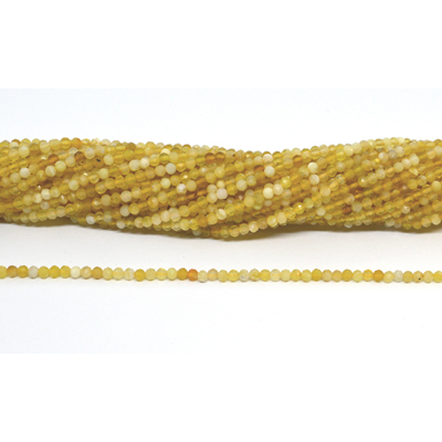Yellow Opal Faceted 3mm round strand 120 beads
