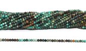 Turquoise shaded Faceted 3mm round strand 125 beads-beads incl pearls-Beadthemup